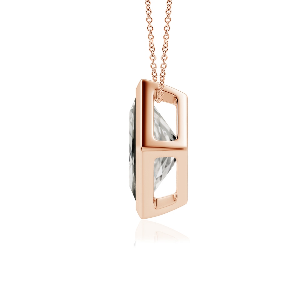 7.9mm KI3 Bezel-Set Princess-Cut Diamond Solitaire Pendant in Rose Gold side 199