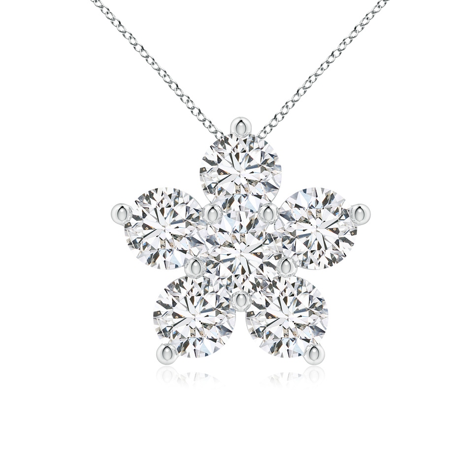 4.5mm HSI2 Round Diamond Floral Clustre Pendant in White Gold 
