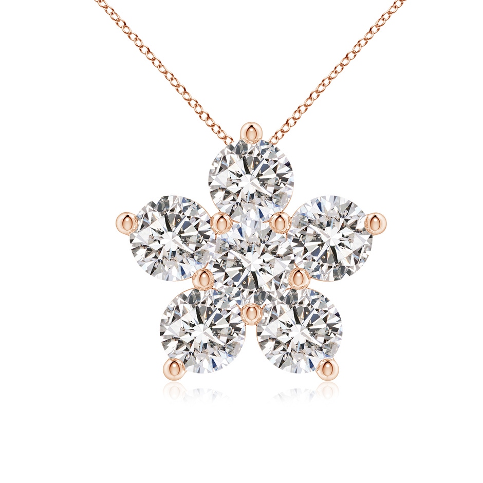 4.5mm IJI1I2 Round Diamond Floral Cluster Pendant in Rose Gold 
