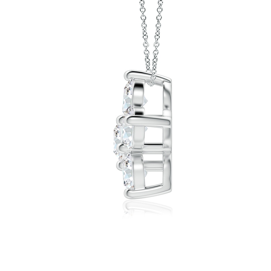 4mm GVS2 Round Diamond Floral Clustre Pendant in White Gold side 199
