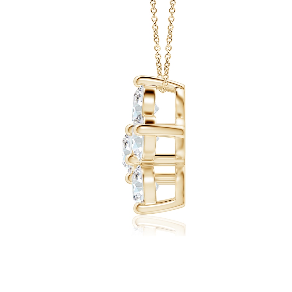 4mm GVS2 Round Diamond Floral Clustre Pendant in Yellow Gold side 199