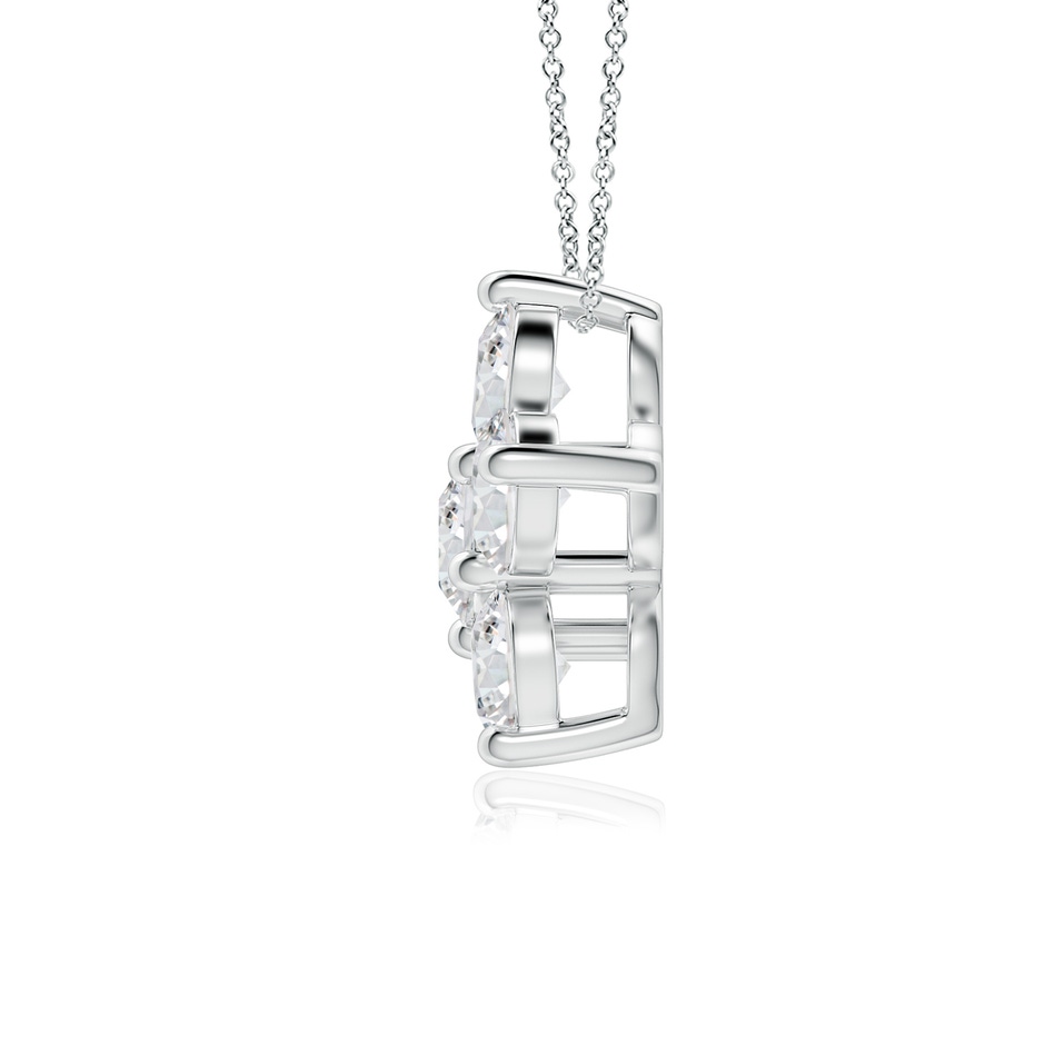 4mm HSI2 Round Diamond Floral Cluster Pendant in P950 Platinum side 199