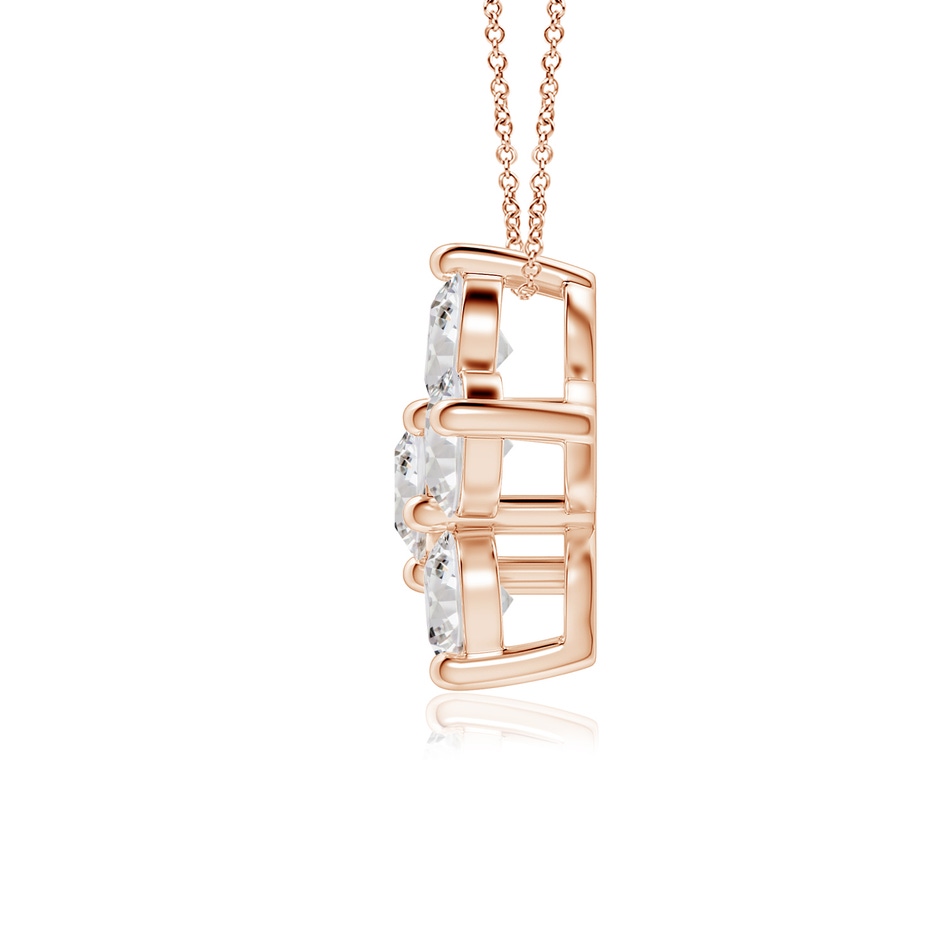4mm IJI1I2 Round Diamond Floral Clustre Pendant in Rose Gold side 199