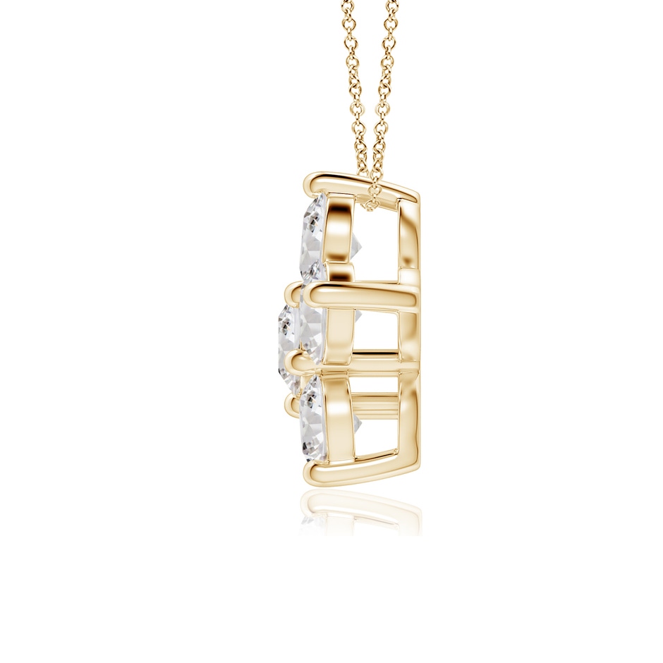 4mm IJI1I2 Round Diamond Floral Clustre Pendant in Yellow Gold side 199
