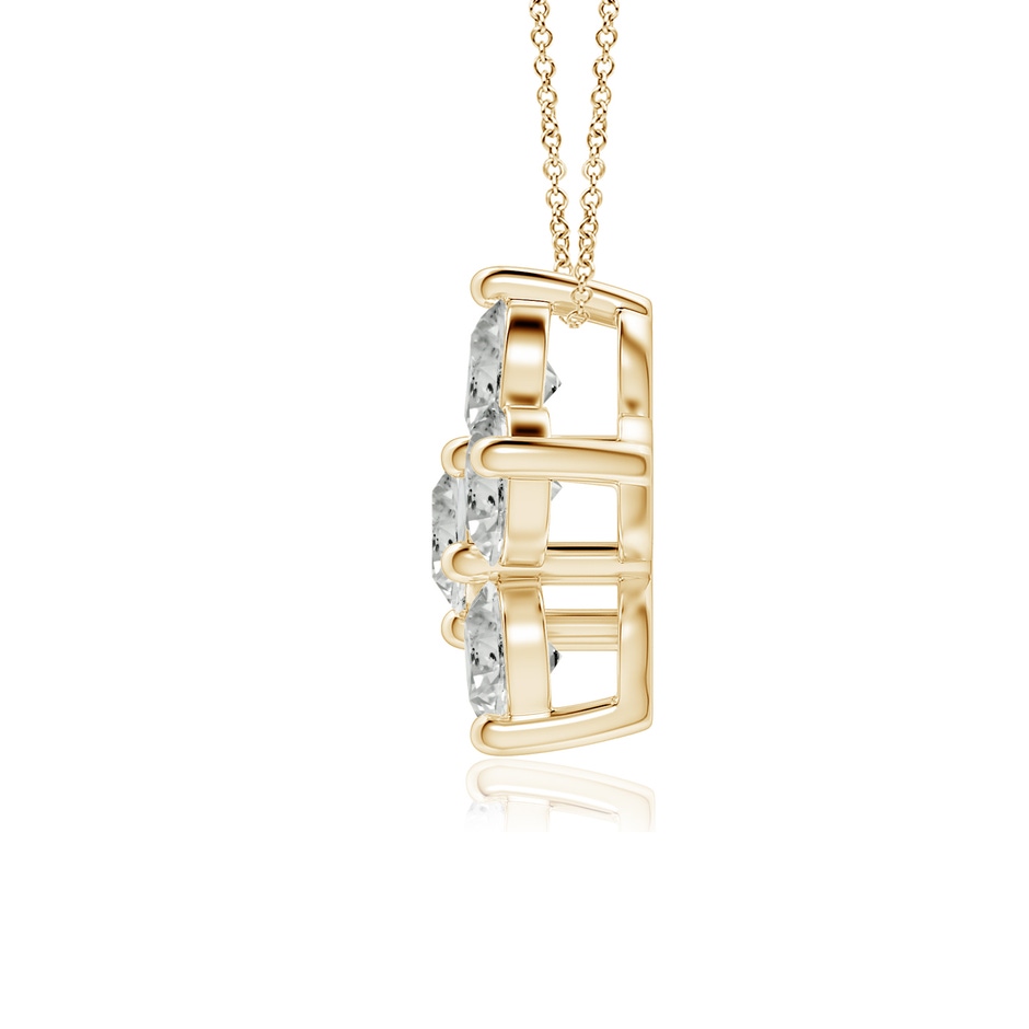 4mm KI3 Round Diamond Floral Clustre Pendant in Yellow Gold side 199