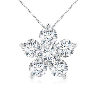 5.1mm GVS2 Round Diamond Floral Clustre Pendant in P950 Platinum