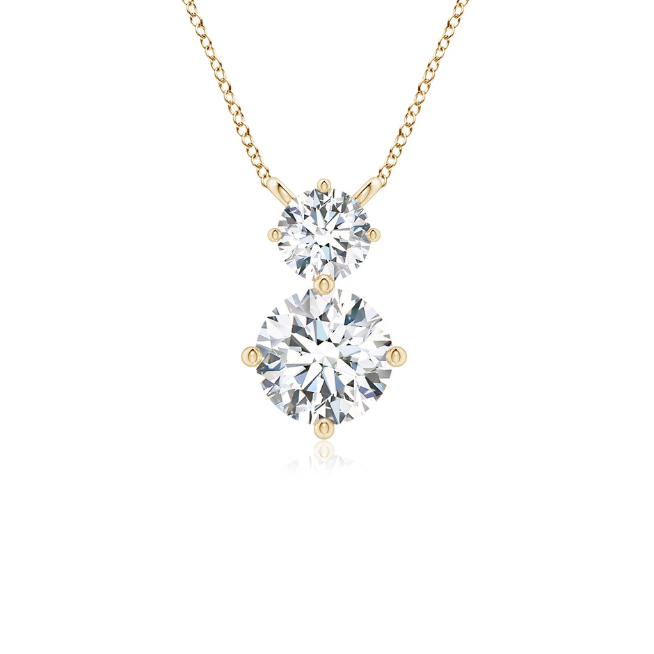 5.9mm GVS2 Round Diamond Two Stone Pendant in Yellow Gold 