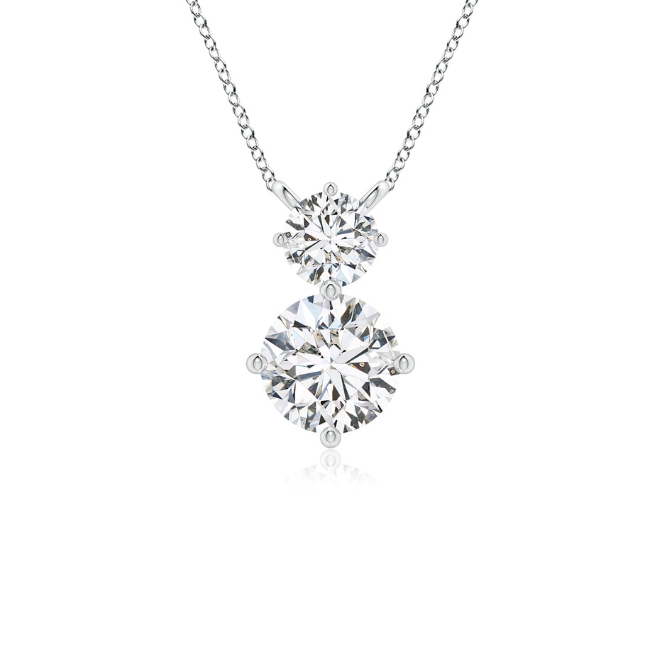 5.9mm HSI2 Round Diamond Two Stone Pendant in White Gold 