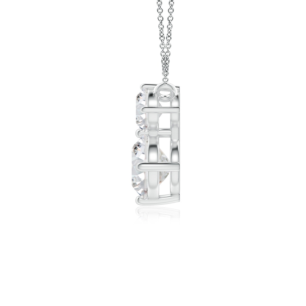 5.9mm HSI2 Round Diamond Two Stone Pendant in White Gold - side 199
