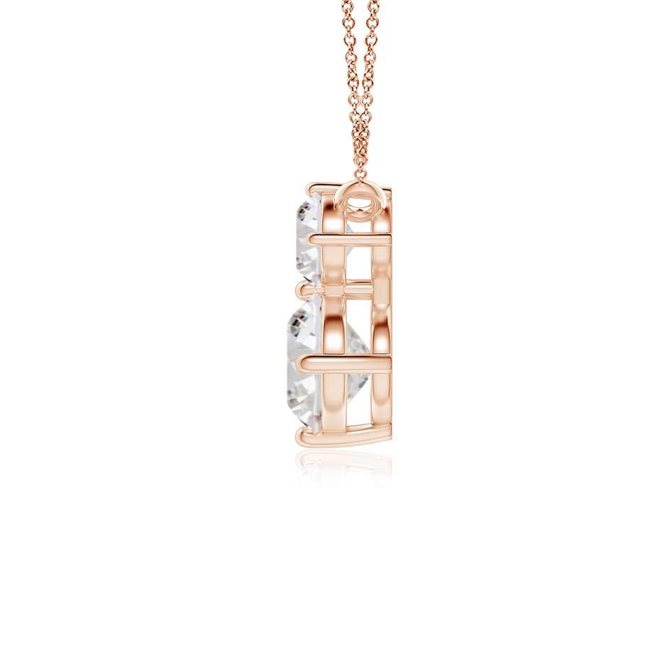5.9mm IJI1I2 Round Diamond Two Stone Pendant in Rose Gold side 199