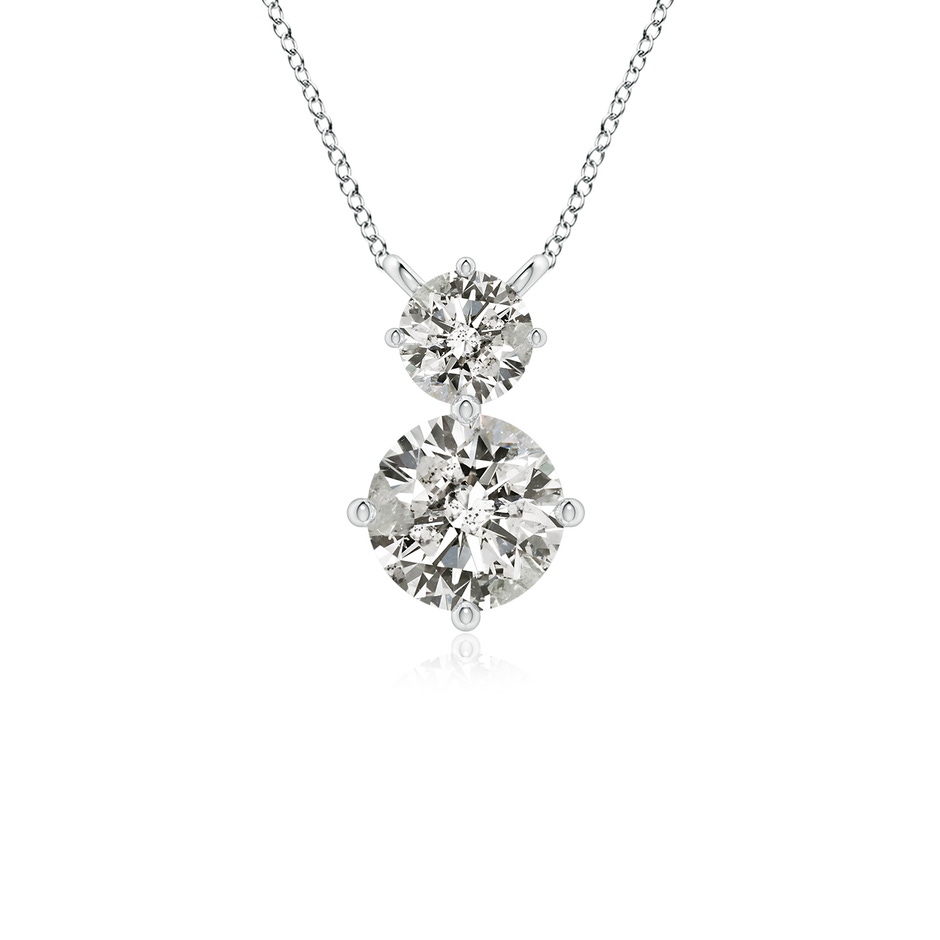 5.9mm KI3 Round Diamond Two Stone Pendant in P950 Platinum 
