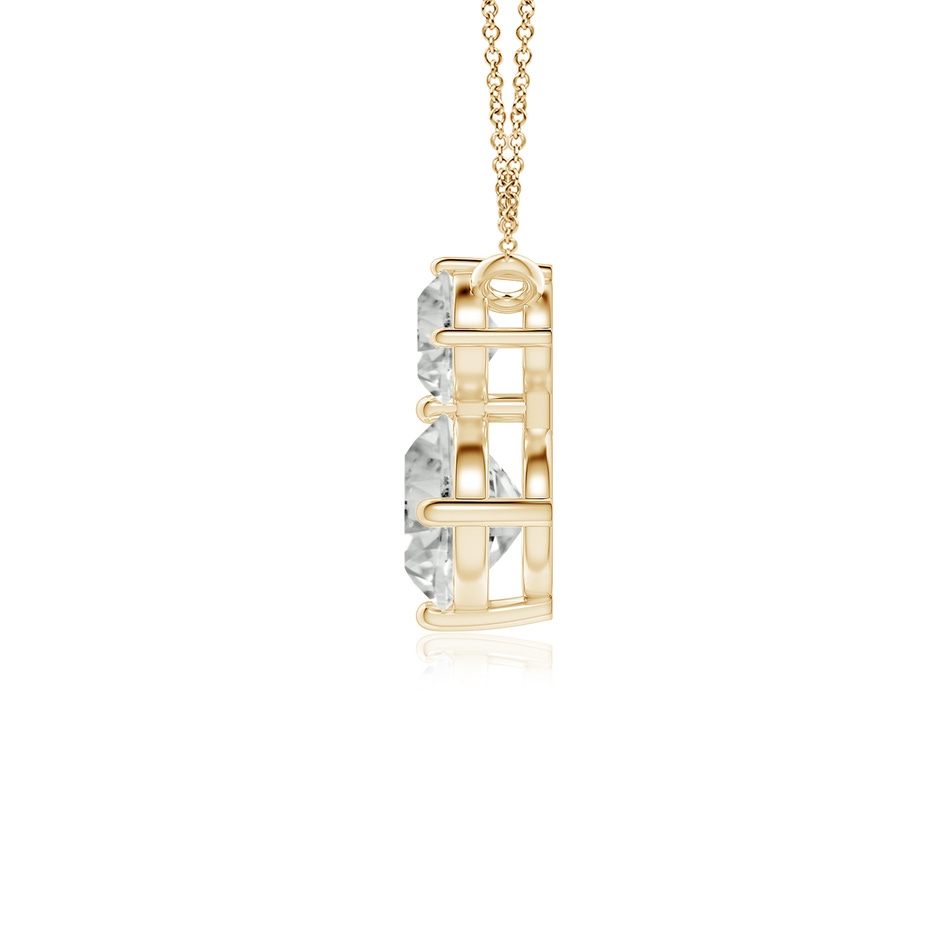 5.9mm KI3 Round Diamond Two Stone Pendant in Yellow Gold side 199