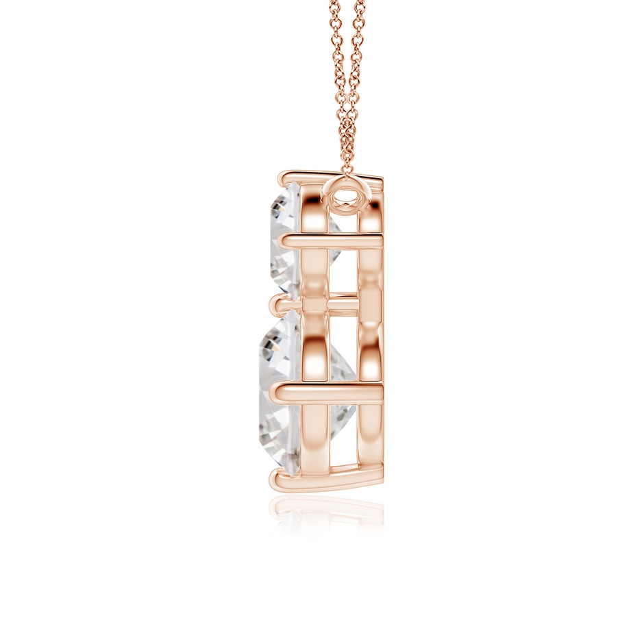 7.4mm IJI1I2 Round Diamond Two Stone Pendant in Rose Gold side 199