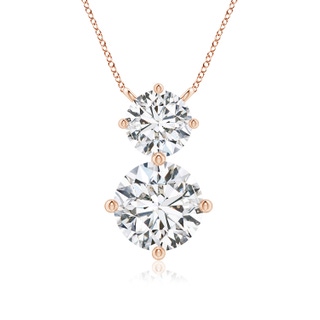 8mm HSI2 Round Diamond Two Stone Pendant in Rose Gold