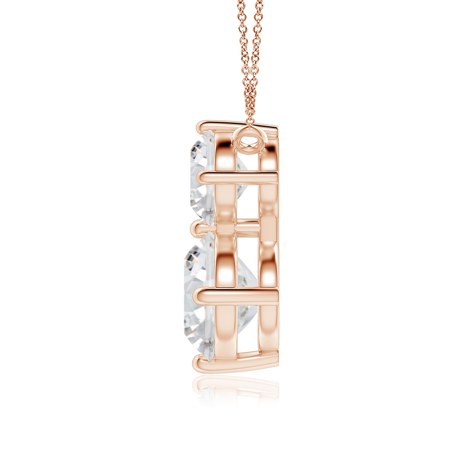8mm HSI2 Round Diamond Two Stone Pendant in Rose Gold side 199