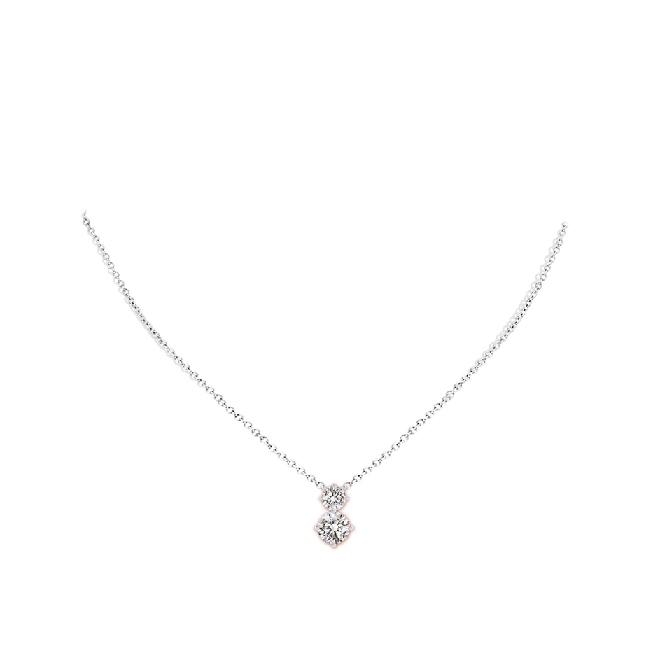 8mm IJI1I2 Round Diamond Two Stone Pendant in P950 Platinum pen