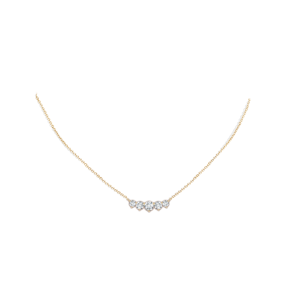 5.1mm GVS2 Graduated Five Stone Round Diamond Necklace in Yellow Gold pen