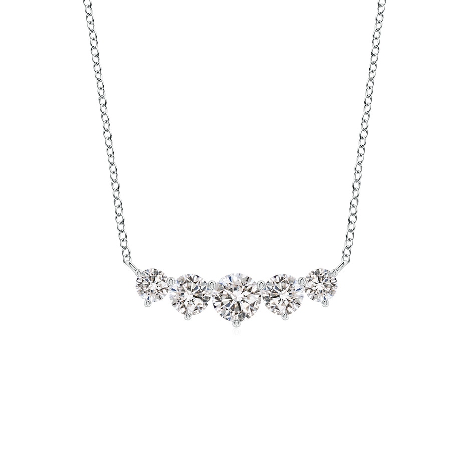 5.1mm IJI1I2 Graduated Five Stone Round Diamond Necklace in P950 Platinum 