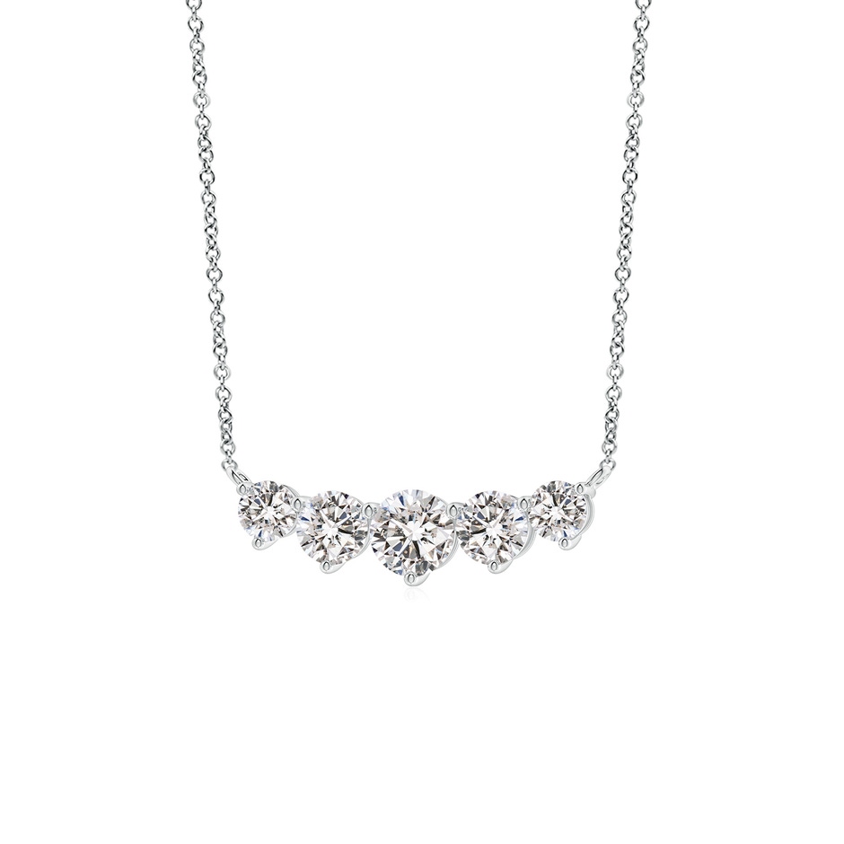 5.1mm IJI1I2 Graduated Five Stone Round Diamond Necklace in P950 Platinum side 199