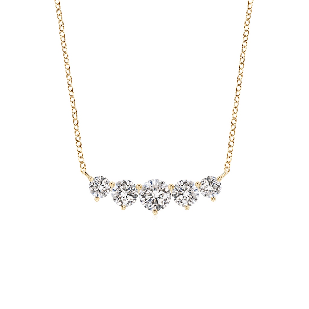 5.1mm IJI1I2 Graduated Five Stone Round Diamond Necklace in Yellow Gold