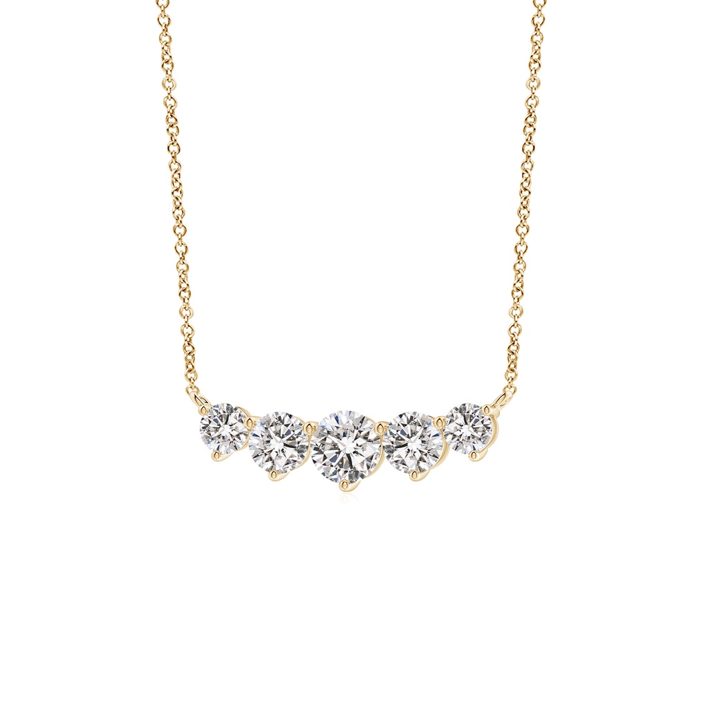 5.1mm IJI1I2 Graduated Five Stone Round Diamond Necklace in Yellow Gold - side 199
