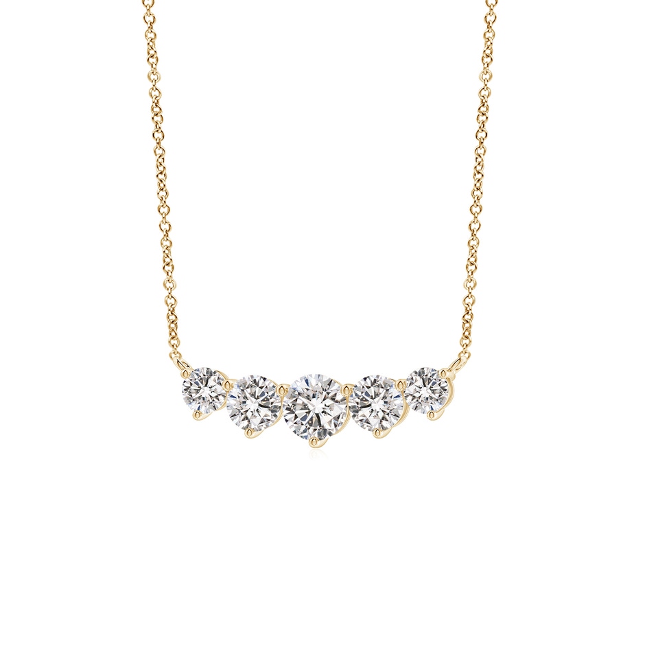 5.1mm IJI1I2 Graduated Five Stone Round Diamond Necklace in Yellow Gold side 199