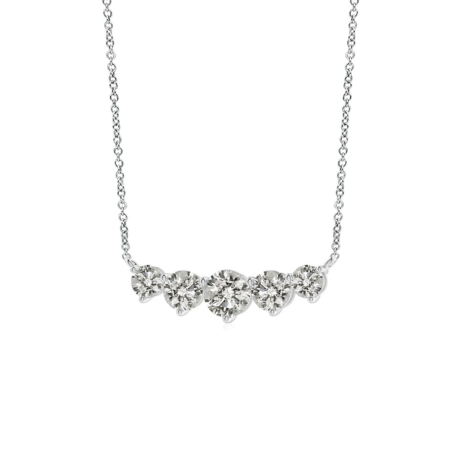 5.1mm KI3 Graduated Five Stone Round Diamond Necklace in White Gold side 199