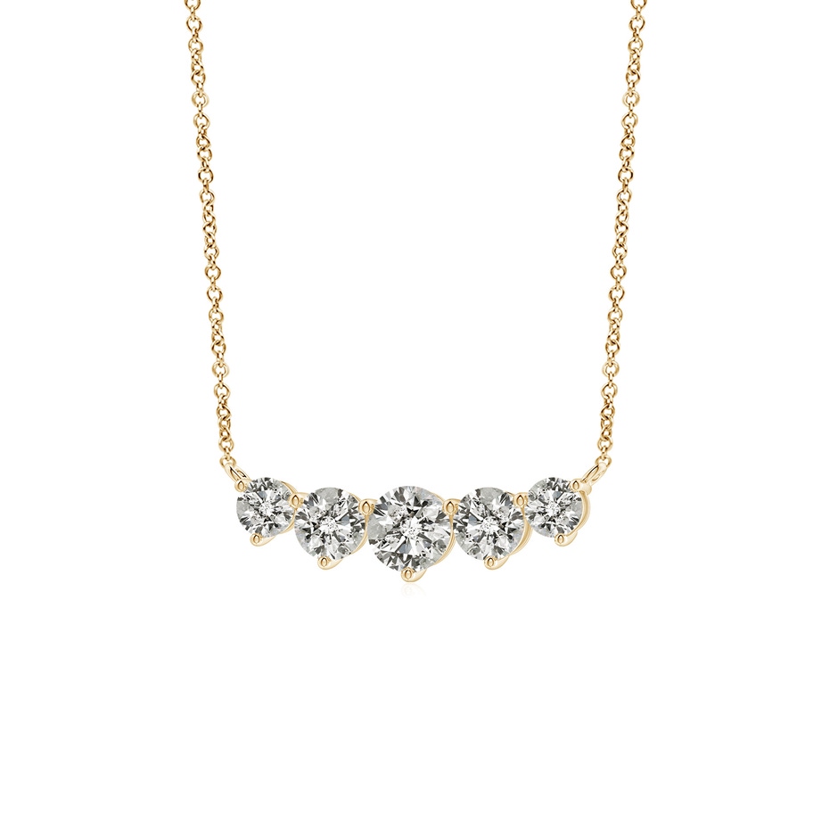 5.1mm KI3 Graduated Five Stone Round Diamond Necklace in Yellow Gold side 199