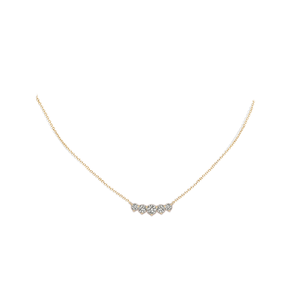 5.1mm KI3 Graduated Five Stone Round Diamond Necklace in Yellow Gold pen