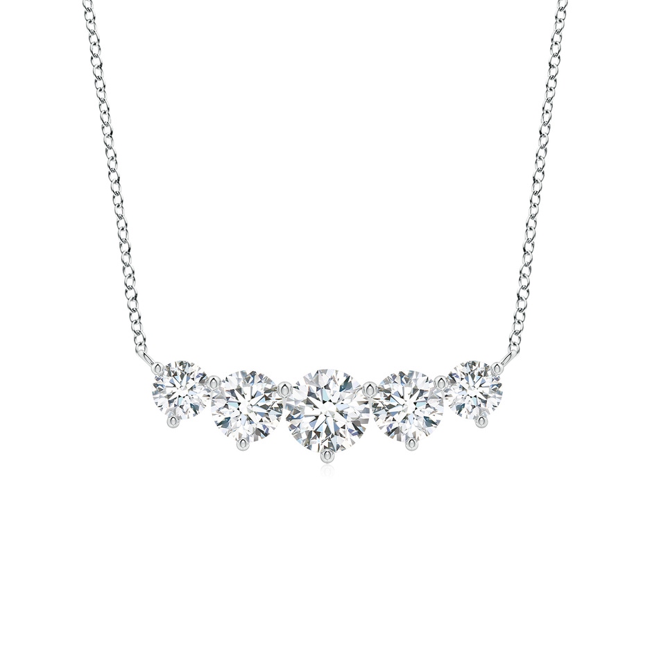 6.4mm GVS2 Graduated Five Stone Round Diamond Necklace in P950 Platinum 