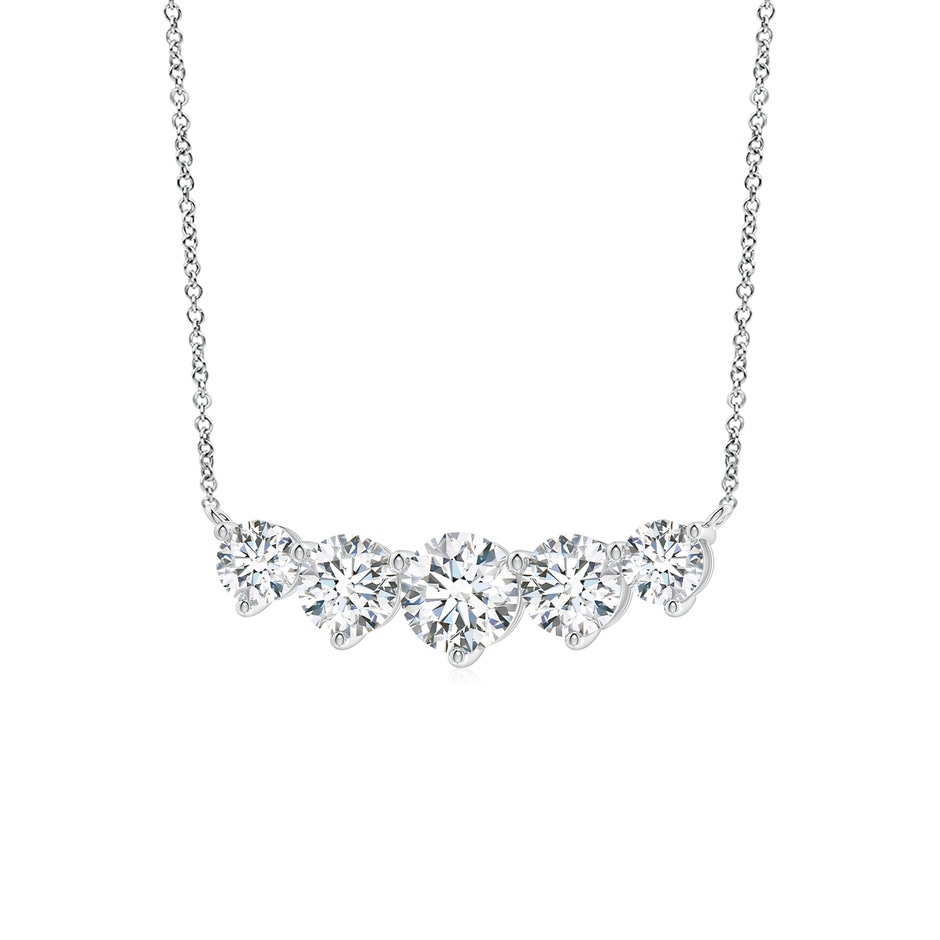 6.4mm GVS2 Graduated Five Stone Round Diamond Necklace in P950 Platinum side 199