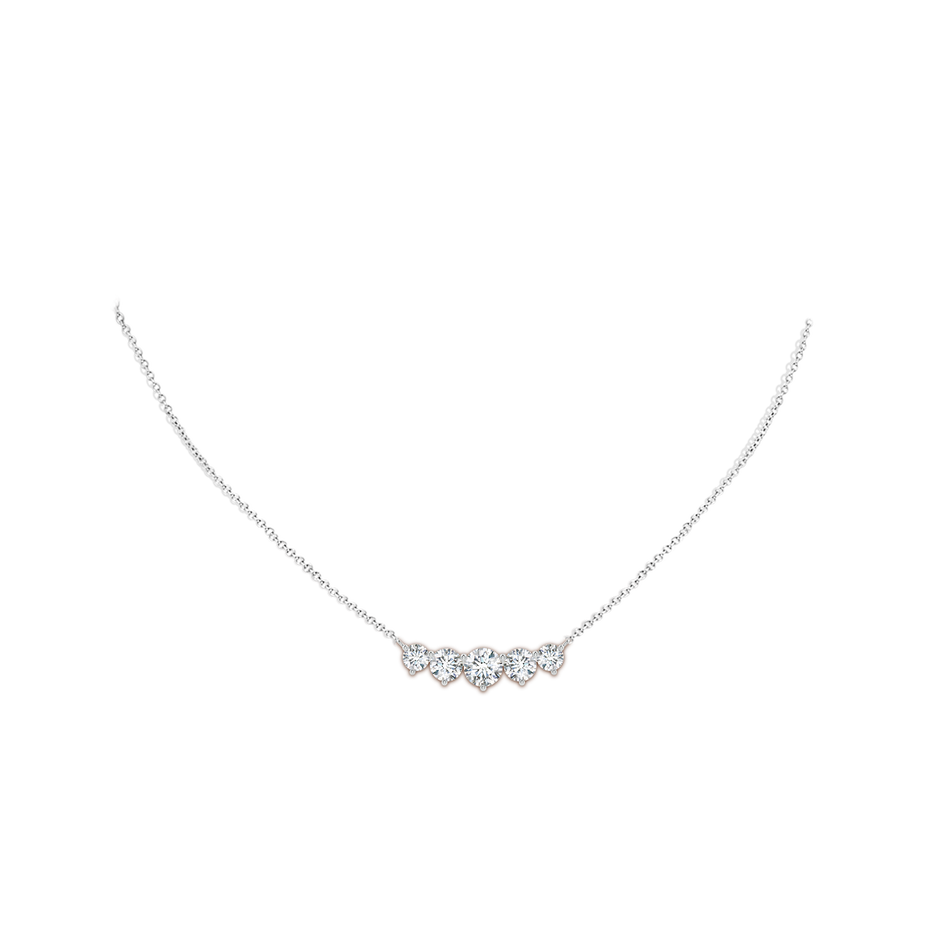 6.4mm GVS2 Graduated Five Stone Round Diamond Necklace in P950 Platinum pen