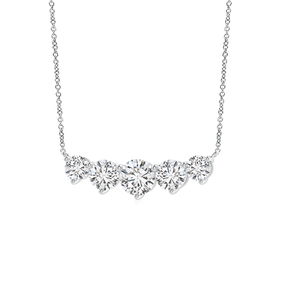 6.4mm HSI2 Graduated Five Stone Round Diamond Necklace in White Gold side 199