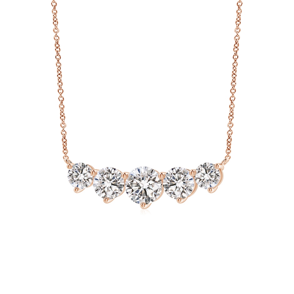 6.4mm IJI1I2 Graduated Five Stone Round Diamond Necklace in Rose Gold side 199