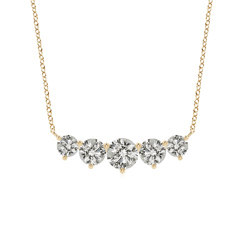 6.4mm KI3 Graduated Five Stone Round Diamond Necklace in Yellow Gold 