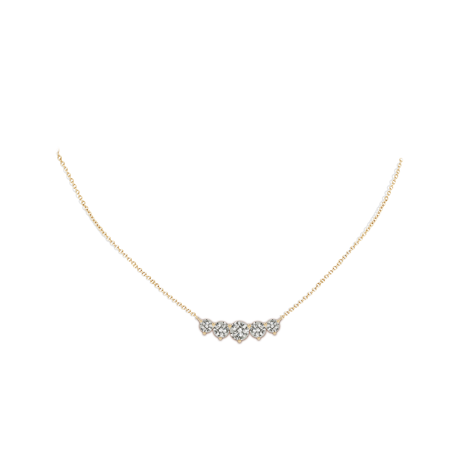 6.4mm KI3 Graduated Five Stone Round Diamond Necklace in Yellow Gold pen