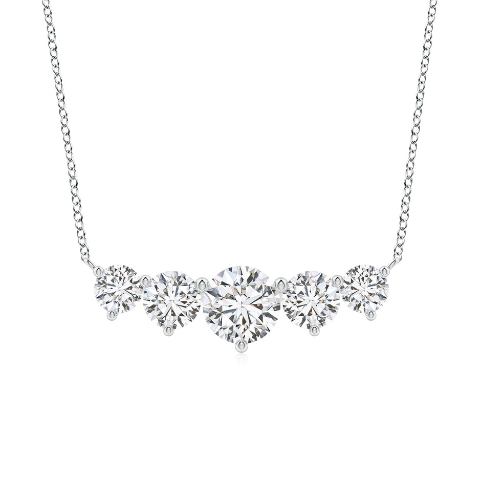 8mm HSI2 Graduated Five Stone Round Diamond Necklace in P950 Platinum 