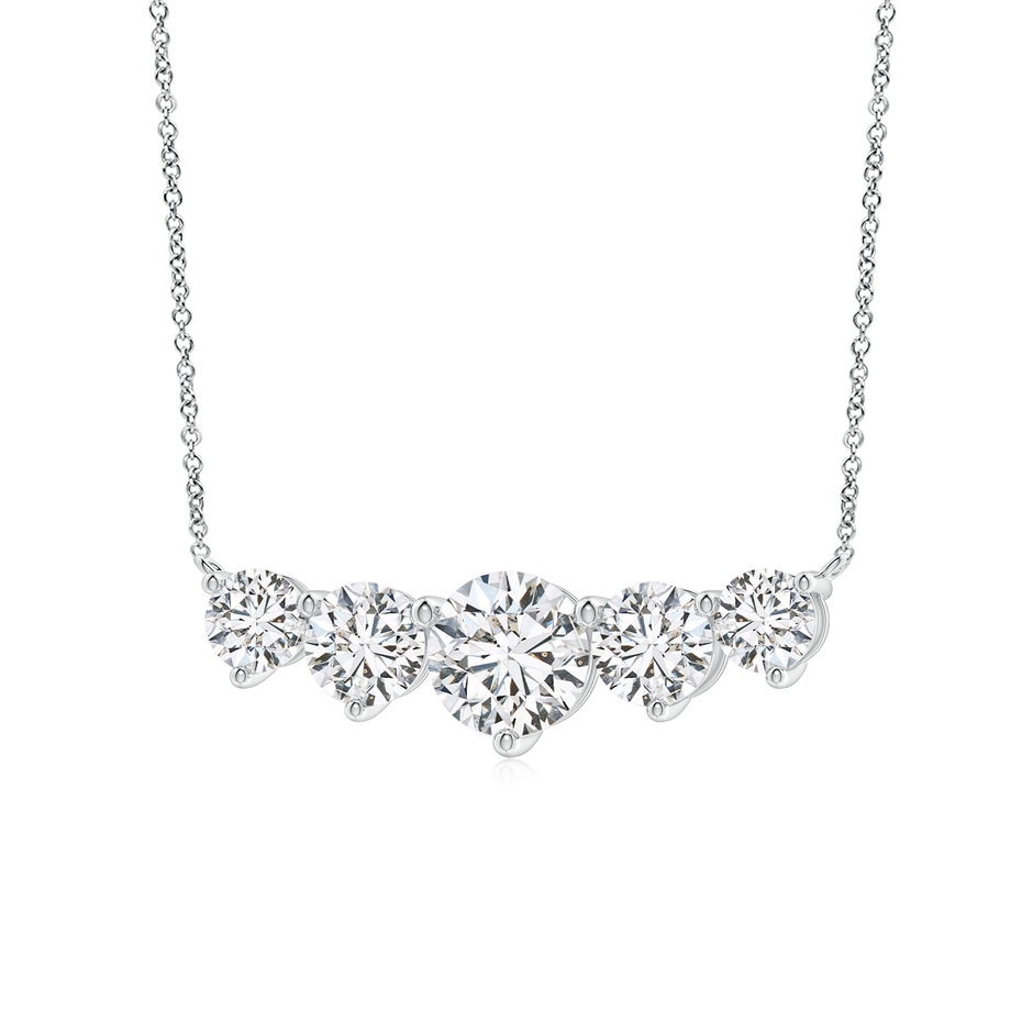 8mm HSI2 Graduated Five Stone Round Diamond Necklace in P950 Platinum side 199