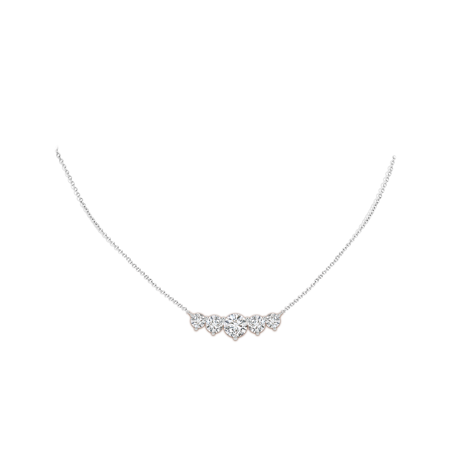 8mm HSI2 Graduated Five Stone Round Diamond Necklace in P950 Platinum pen