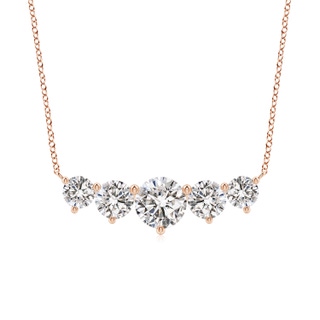 8mm IJI1I2 Graduated Five Stone Round Diamond Necklace in 9K Rose Gold