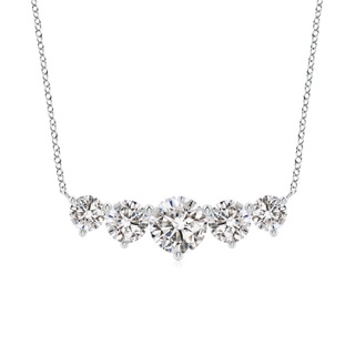 8mm IJI1I2 Graduated Five Stone Round Diamond Necklace in P950 Platinum