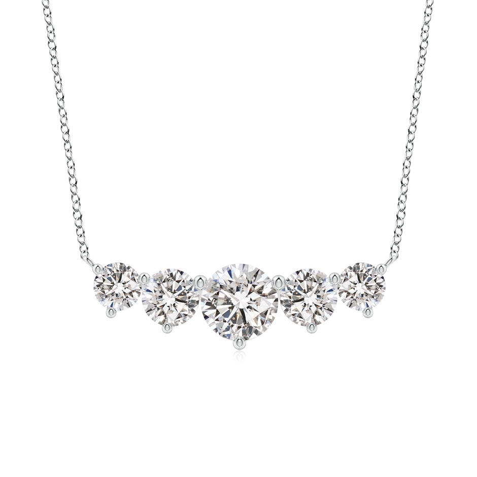 8mm IJI1I2 Graduated Five Stone Round Diamond Necklace in P950 Platinum 