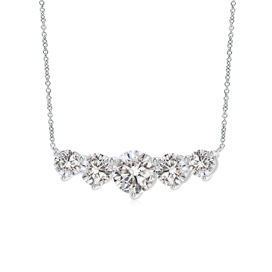 8mm IJI1I2 Graduated Five Stone Round Diamond Necklace in P950 Platinum side 199