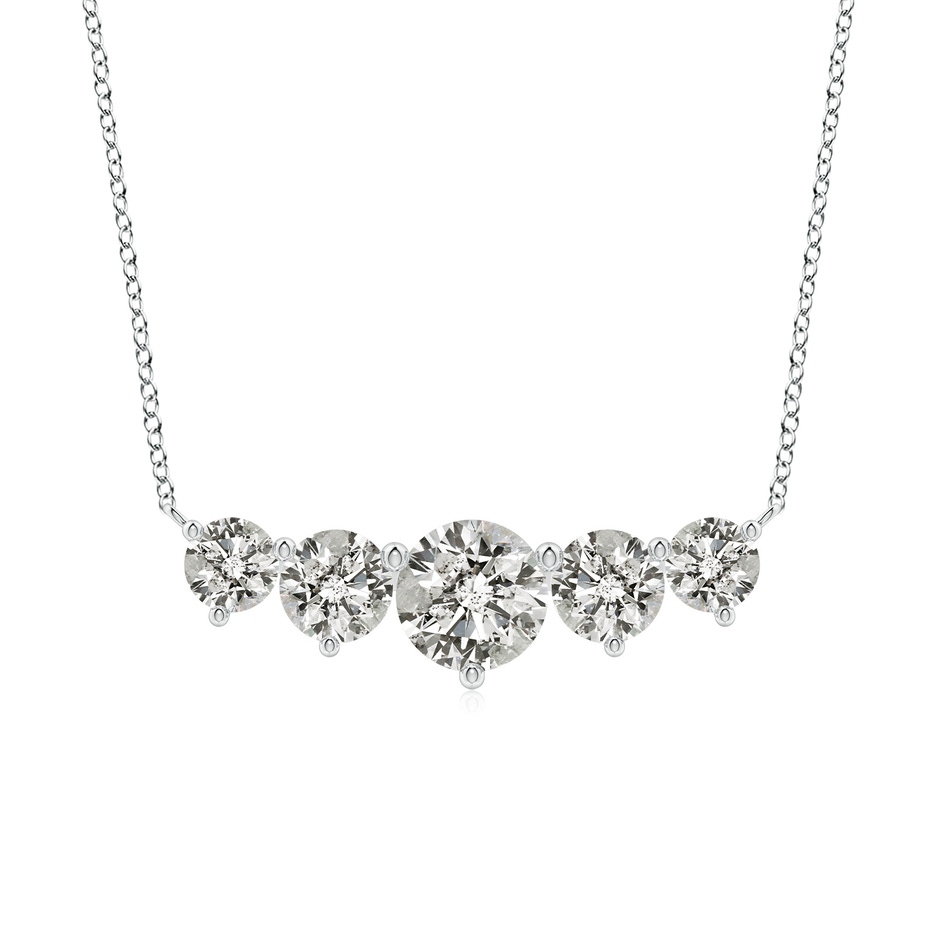 8mm KI3 Graduated Five Stone Round Diamond Necklace in P950 Platinum 