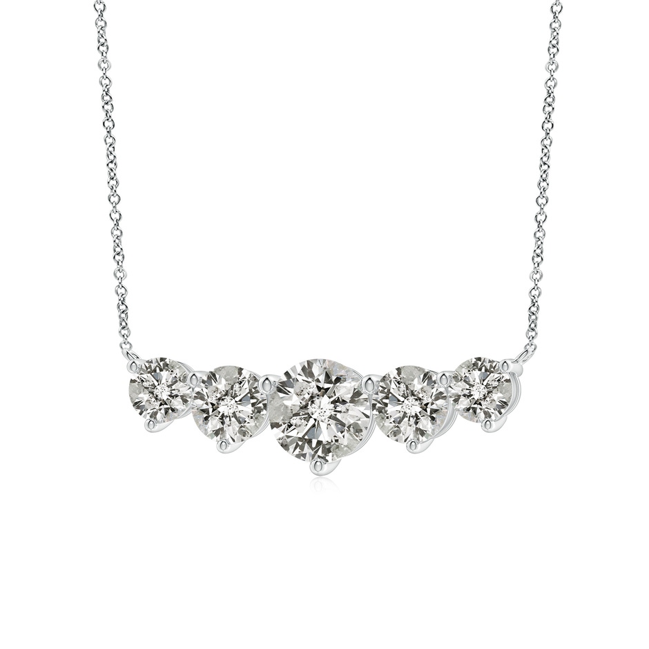 8mm KI3 Graduated Five Stone Round Diamond Necklace in P950 Platinum side 199