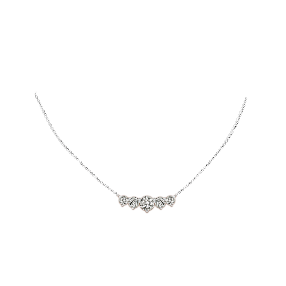 8mm KI3 Graduated Five Stone Round Diamond Necklace in P950 Platinum pen