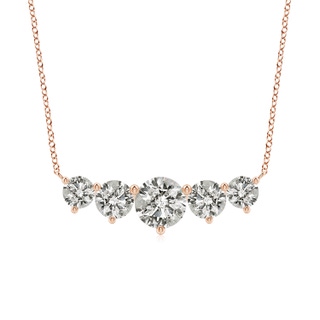 8mm KI3 Graduated Five Stone Round Diamond Necklace in Rose Gold