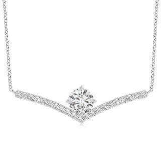 8mm HSI2 Round Diamond Chevron Necklace with Accents in P950 Platinum