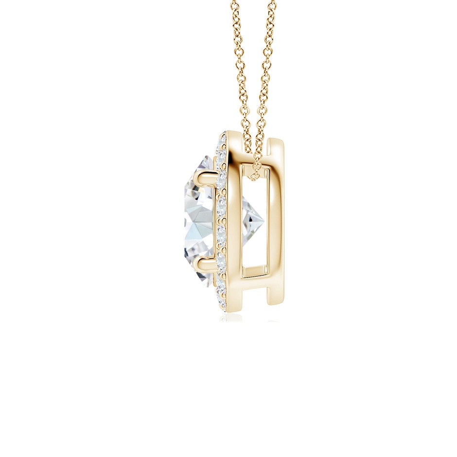 6.4mm GVS2 Vintage Inspired Round Diamond Halo Pendant in Yellow Gold side 199