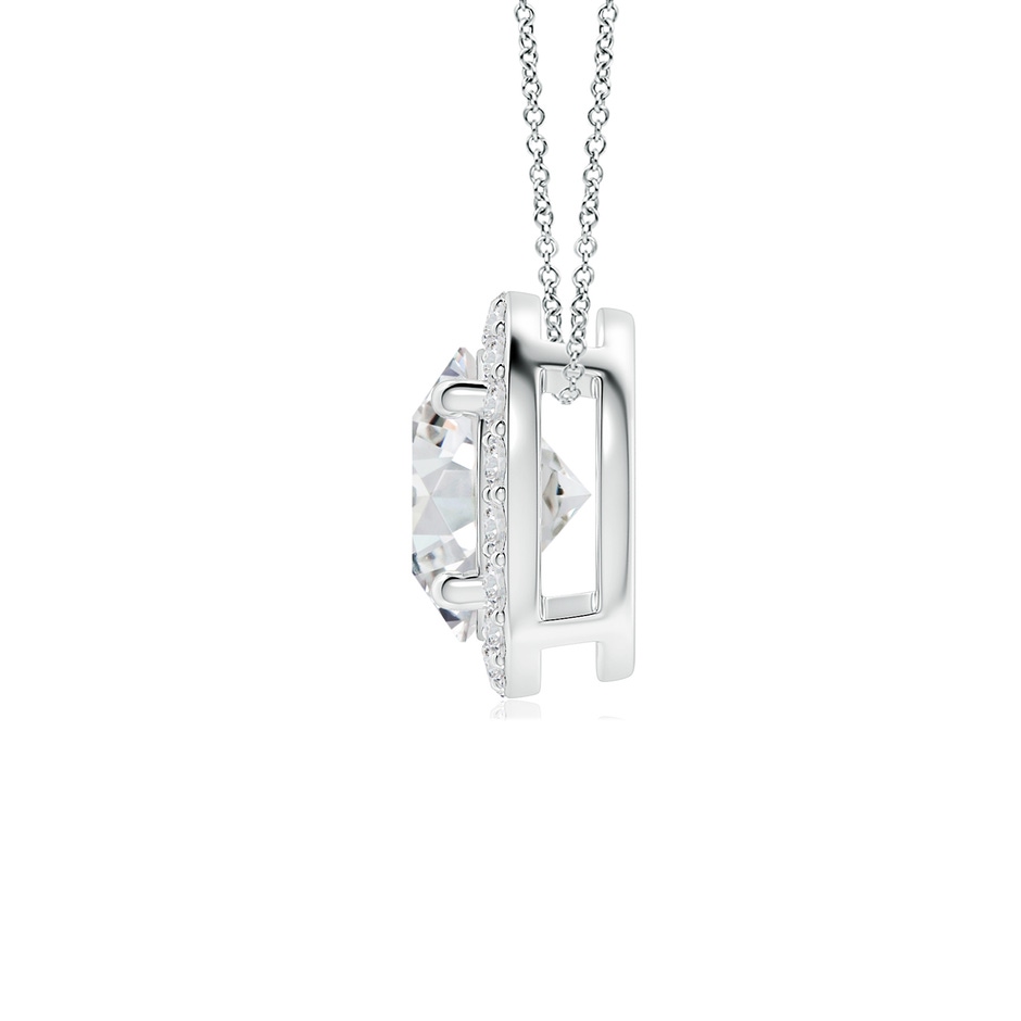 6.4mm HSI2 Vintage Inspired Round Diamond Halo Pendant in P950 Platinum side 199